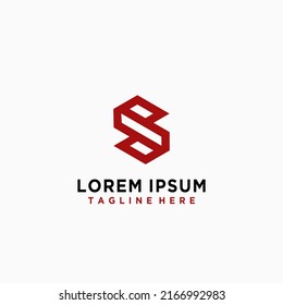 S simple minimalis modern vector logo template
