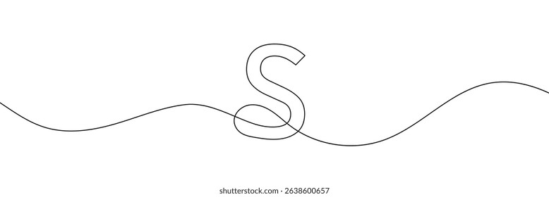 S single line drawing of a letter j. Continuous line alphabet symbol icon. One line icon. Vector illustration.	
