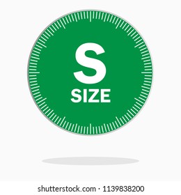 S Size label isolated on white