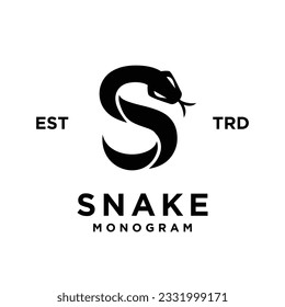 S Snake initial letter icon design template