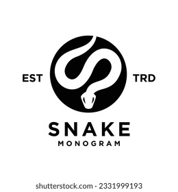 S Snake initial letter icon design template