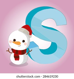 S Snow Alphabet icon great for any use. Vector EPS10.