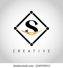 S Square Framed Letter Logo Design Vector. Creative Letter S Logo Design.