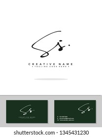 S SS initial logo signature template vector. Handwriting logo concept