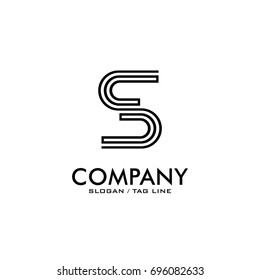 s, ss, sss letter logo design vector black color
