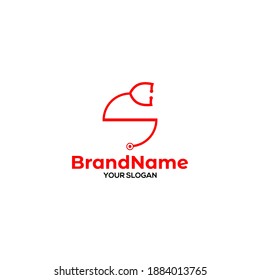 S Stethoscope Logo Design Vector
