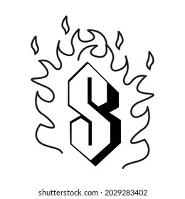 S Streetwear and Edgy Logos, in Black for Commercial Use
