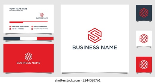 S strength symbol super concept elements icon logo with business card