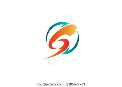 S Strong punch flat logo template