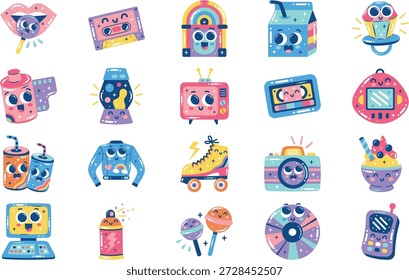 Ilustrações De Estilo E Nostalgia Em S Ilustração De Vetor. Modelo de design de símbolo de ilustração para elemento de interface do usuário móvel da Web.