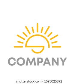 s sun logo icon design template sign