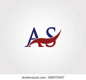 A and S Swoosh Initial Logo Letters For Business Card, Download, Project, Template Design, Vector Element and Business Identity.