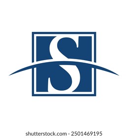 S swoosh logo initial template