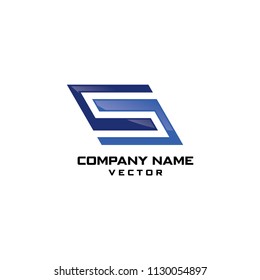 S Symbol Linear Logo Design Vector