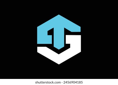 S T G ST TG STG GTS TS GT TTS TTS GGS SSG TGG GST Diseño inicial del logotipo del símbolo del Vector idea gráfica creativa, gimnasio y logotipo de fitness con hexágono