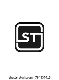 S T initial box letter logo template vector