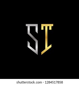 S T initial letter, modern logo design template vector 