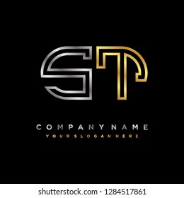 S T initial letter, modern logo design template vector 