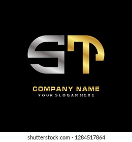 S T initial letter, modern logo design template vector 