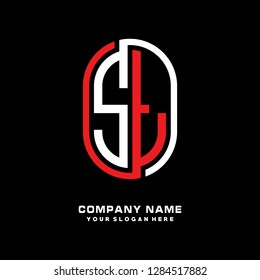 S T initial letter, modern logo design template vector 