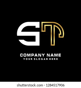 S T initial letter, modern logo design template vector 