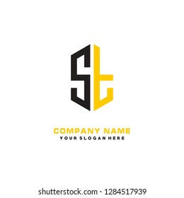 S T initial letter, modern logo design template vector 