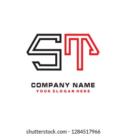 S T initial letter, modern logo design template vector 