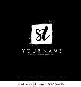 S T initial square logo template vector