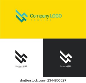 S and T letter logo concept in geometric style. Abstract design built from wings. Creative minimal monochrome monogram symbol. Modern vector element emblem