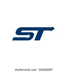 s and t logotype. logo s and c with arrow symbol
