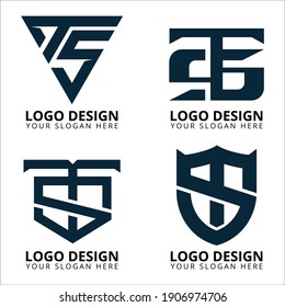Colección de diseño del logotipo profesional de S T