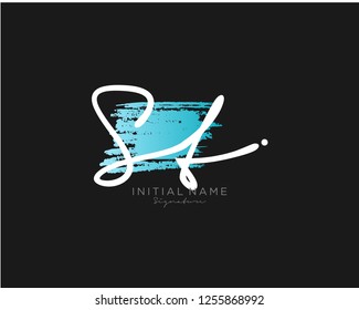 S T Signature initial logo template vector