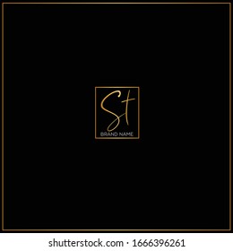 S T ST Initial letter handwriting and signature logo.