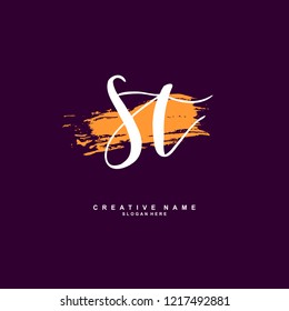 S T ST Initial logo template vector