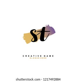 S T ST Initial logo template vector
