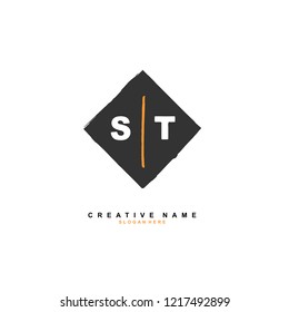 S T ST Initial logo template vector