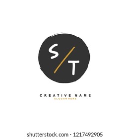 S T ST Initial logo template vector
