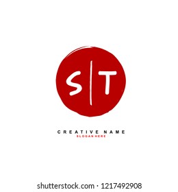 S T ST Initial logo template vector