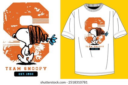 S team snoopy est 1950 t shirt design 2024
white color boody