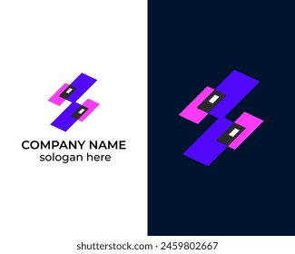 S tech Icon Logo Design für Unternehmen