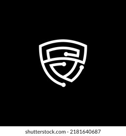 S Tech Shield Logo Vector Illustration Stock Vector (Royalty Free ...