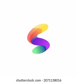 S technology illustration, for application or symbol, simple flat vector design.