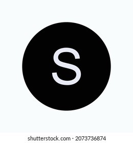 S Text Symbol. Small, Fashion Size Symbol - Vector.