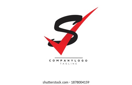 S tick icon monogram letter text alphabet logo design