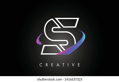 S Trendy Modern Letter Logo Design Stock Vector (Royalty Free ...