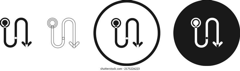 S Turn Up Icon . Web Icon Set . Icons Collection. Simple Vector Illustration.