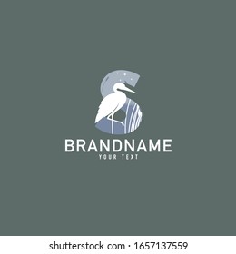 "S" Typografische Vektorillustration Symbol Illustration. Heron-Logo
