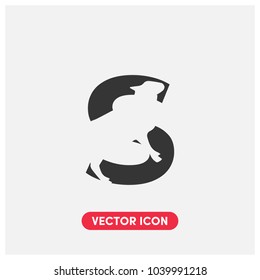 "S" Typographic Vector Icon Illustration.Sheep Logo