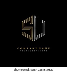 S U initial letter, modern logo design template vector