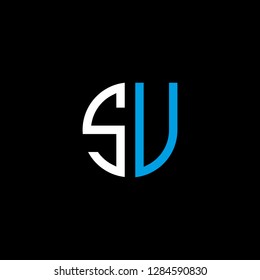S U initial letter, modern logo design template vector